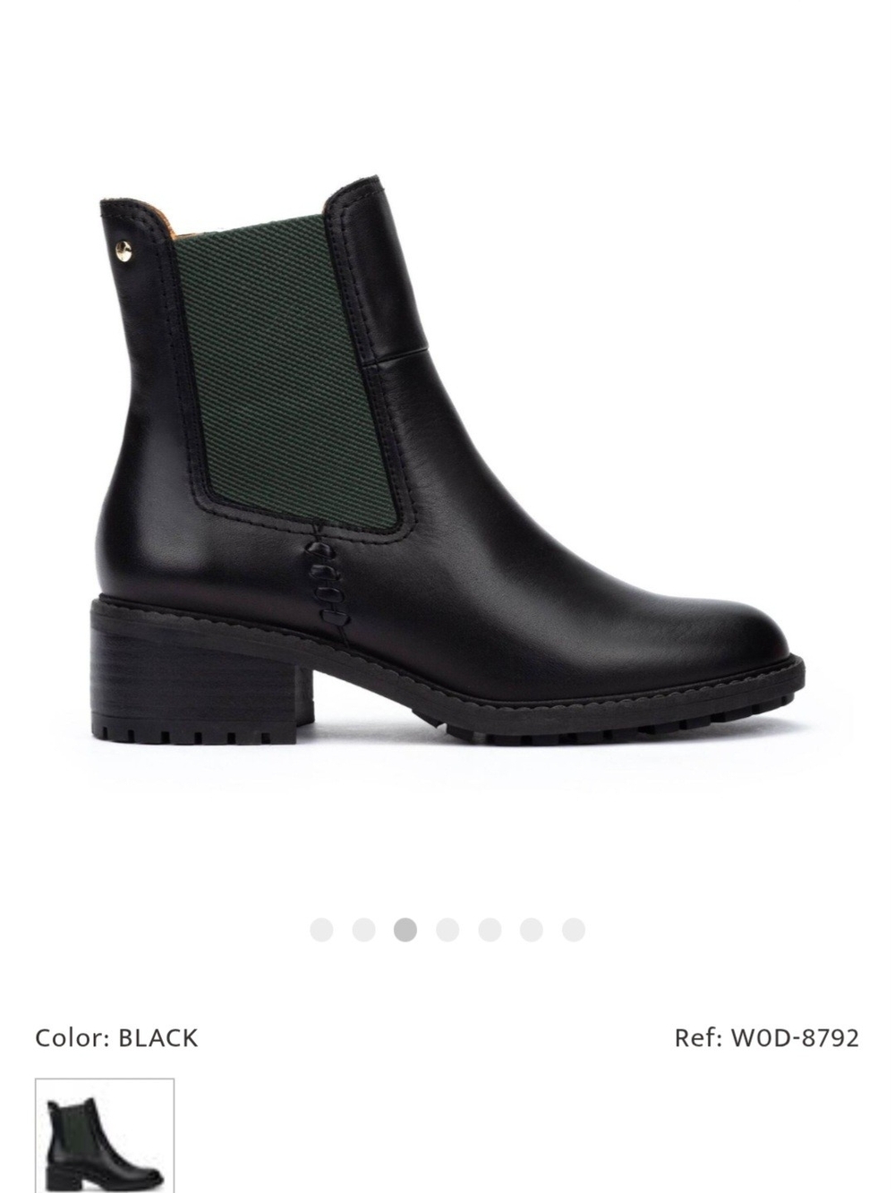 Pikolinos Black Chelsea Ankle Boot with Black Elastic Side Panel